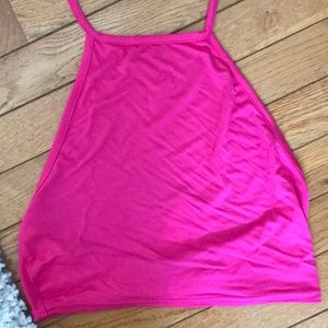 Pink halter crop top